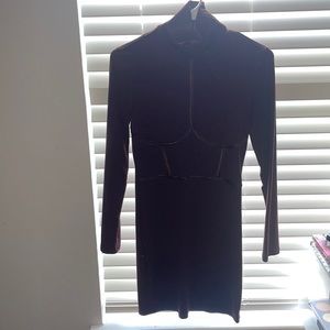 SHEIN Maroon Detailed Corset Dress